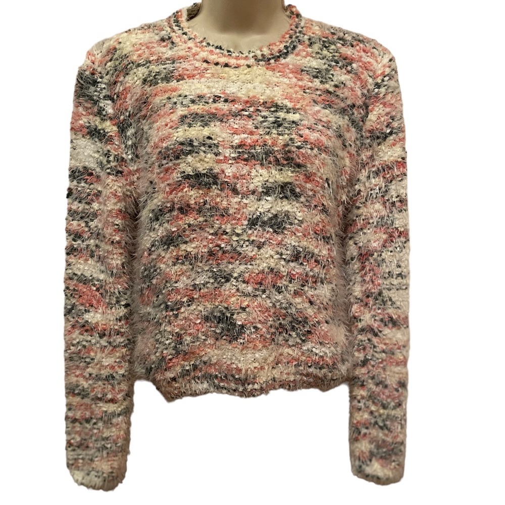 NWT Okboth Eyelash Sweater Multicolored Soft Crew Neck Sweater